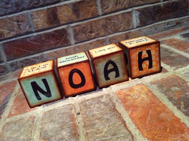 Wooden Baby Blocks Personalized Name/Colors