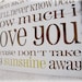 You Are My Sunshine.... Antiqued Plank Typography Sign- Cottage Style- Shabby Chic Sign-Brown and Green