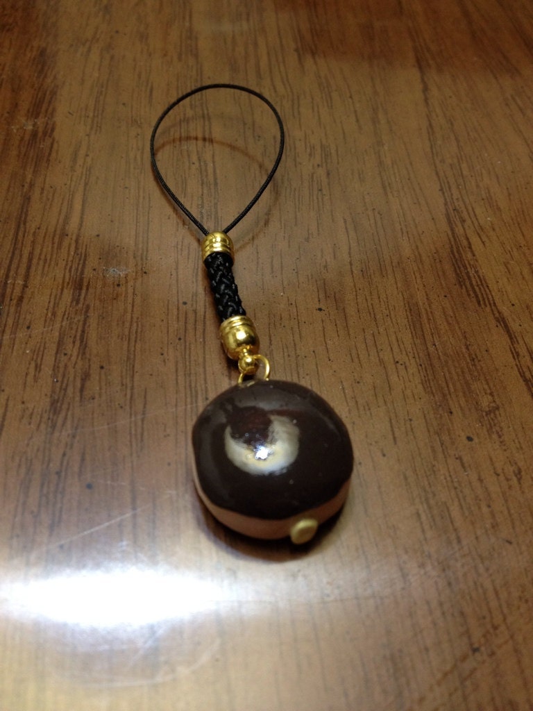 Yummy Boston Cream Donut Cell Phone Charm
