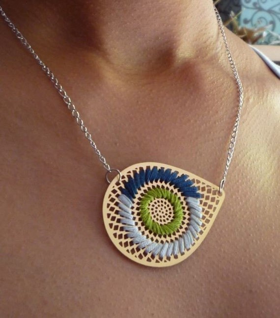 AI Embroidered Necklace - MOSS