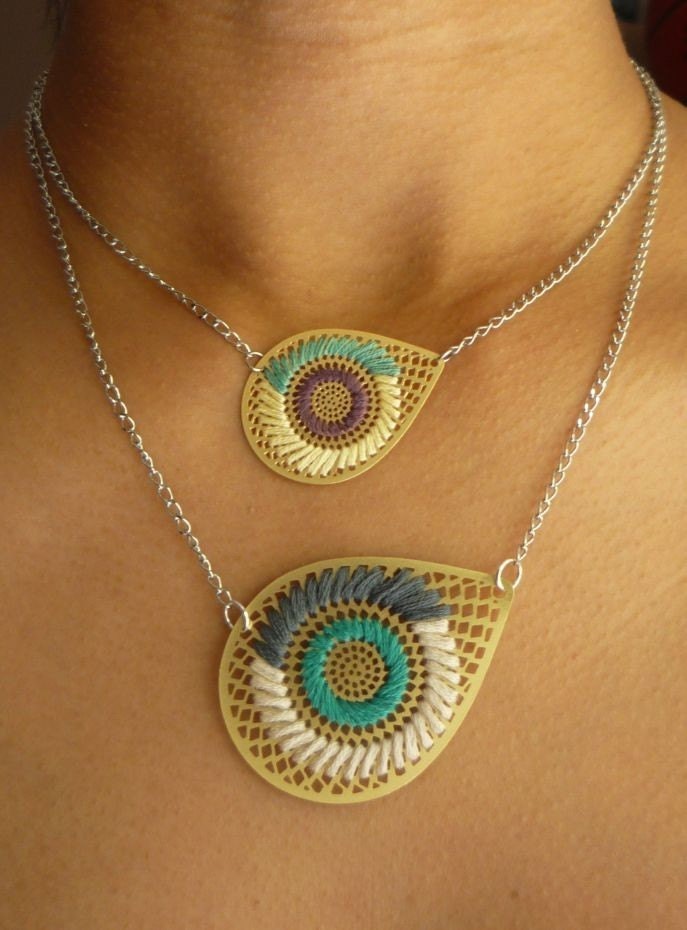 AI Embroidered Necklace - MOSS