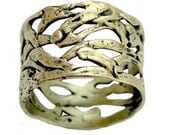 Sterling silver oxidized simple, wide, braided band ring - Endless.