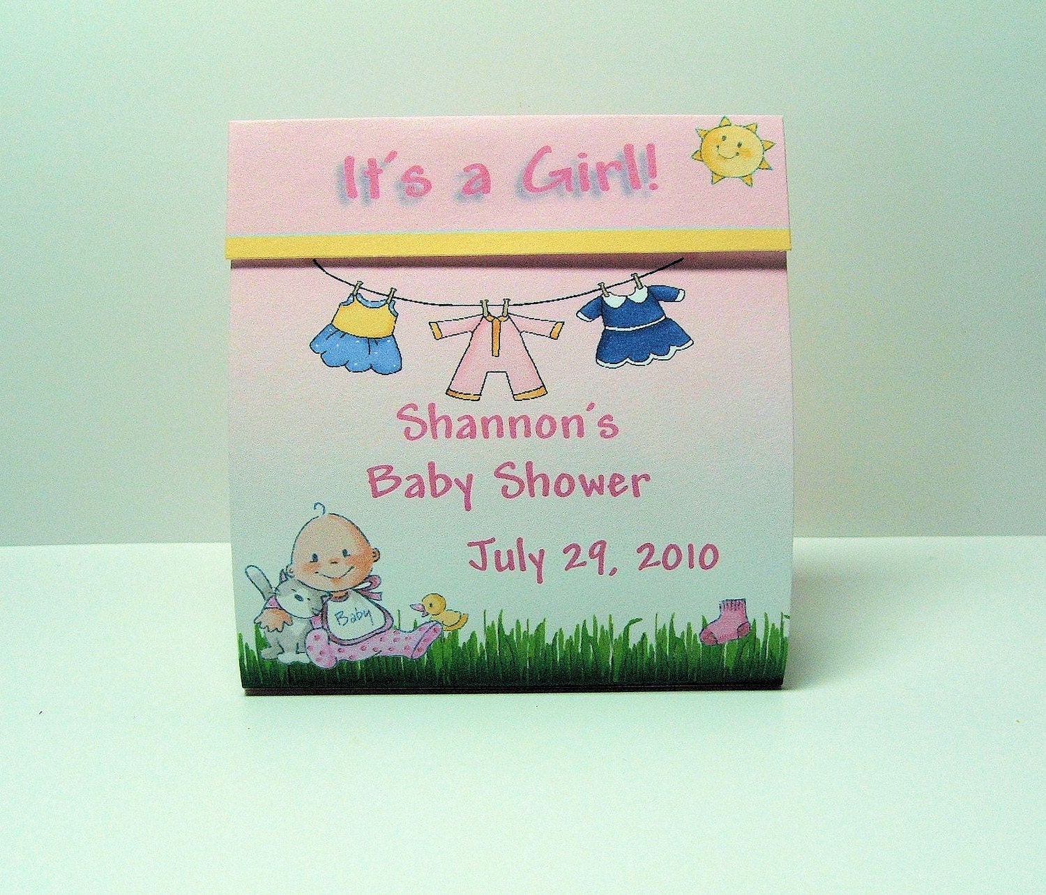Baby Shower Tealight Candle Favor- Baby Girl- Clothline