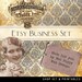 Premade Etsy Business Set, Premade Store Banners, Business Card, Hang Tag, Facebook Avatar, Graphics Silver Damask Flapper Vintage
