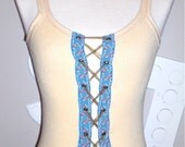 Vintage ANNA SUI Corset Lace Up Ribbon Tank Top