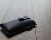 Hand stitched black leather iPhone 4/ 4S Case - made to order