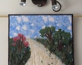 Holy Land Landscape Quilted Fiber Art Applique Wall Hanging