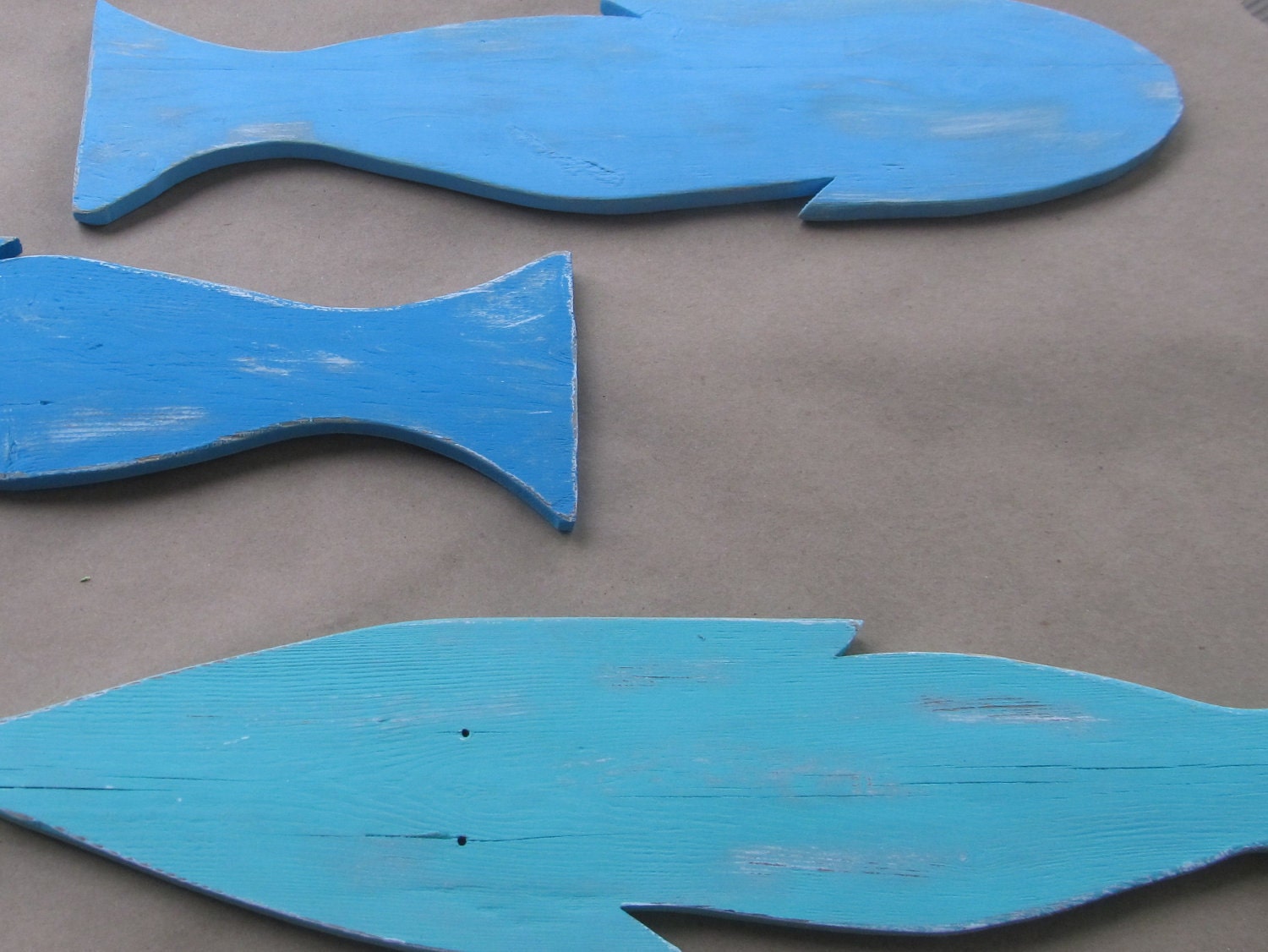 Reclaimed Pallet School of Fish set of 4 You Choose Colors