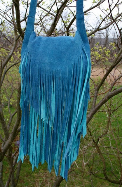 Blue Fringe Bag II