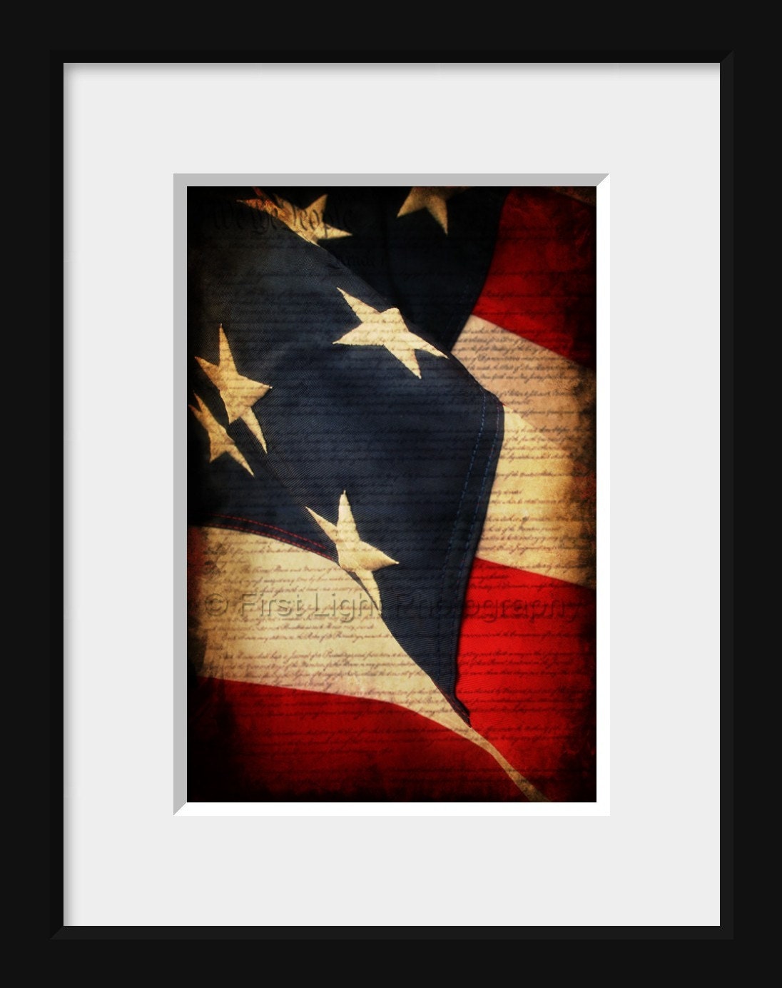 American Flag photograph 4th of July red white blue military armed forces memorial day stars stripes 8x12
