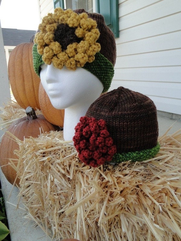 Flowers of Fall Hat Knitting/Crochet Pattern