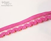 Pink Elastic Detached Scallop Trim  - 3 Yards