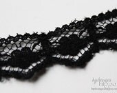 Black Delicate Lace Trim - 3 Yards