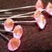 Set of 8 GORGEOUS Gem Stick Pins in PINK COLOR