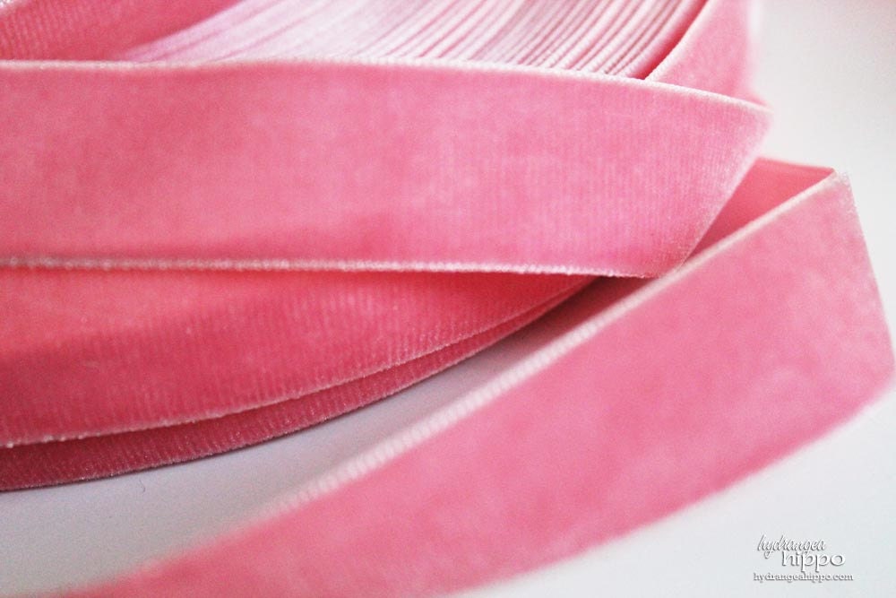 Gorgeous PINK Velvet Ribbon Trim- 3 Yards