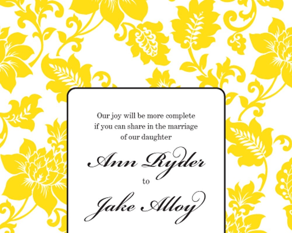 DIY Printable Wedding Invitations Set - Marigold