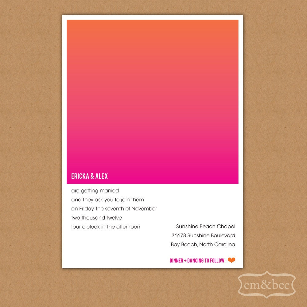 Wedding Invitation Sample - Bright Ombre