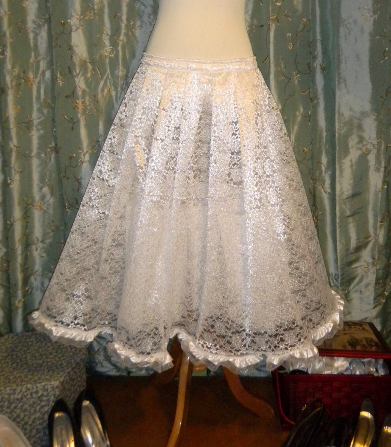 Custom Made to Fit Bridal Petticoat with Lace and Tulle - As Many Layers as You Want