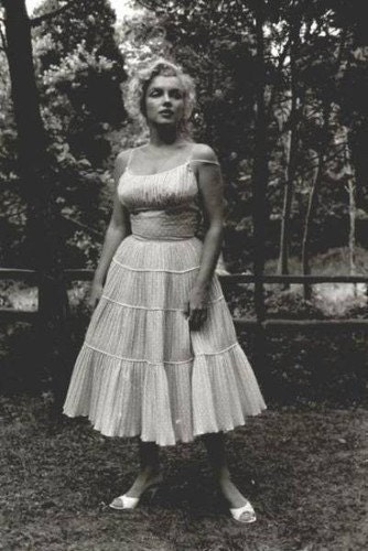 Marilyn Monroe's Blue Polka Dot Cotton Summer Dress Custom Made to Fit You