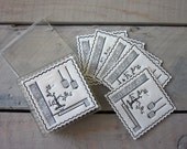 Set of Vintage Paper Cocktail Napkins in Plastic Case - Black and White Image of Japanese Garden - RESERVED FOR KIMBERLEY