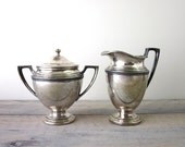 Silver Plate Creamer and Sugar Set