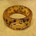 SALE Tortoise Shell Bangle with Gold Crab - Large and Beautiful Bracelet
