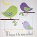 Kids Wall Art, Children's Room Art, Baby Girl Nursery Decor, Purple, Lavender, Green, Love Birds, 8x10 Print