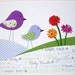 Kids Wall Art, Children's Room Art, Baby Girl Nursery Decor, Purple, Lavender, Green, Love Birds, 8x10 Print