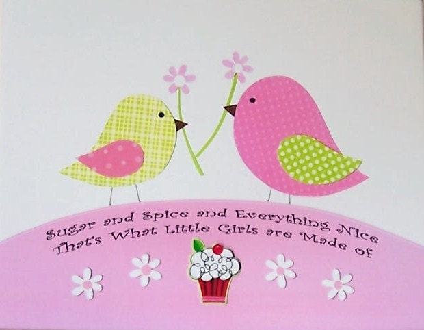Kids Wall Art, Children's Room Decor, Nursery Room Art Decor, Birds, Sisters Make The Best Friends, 8x10 Print