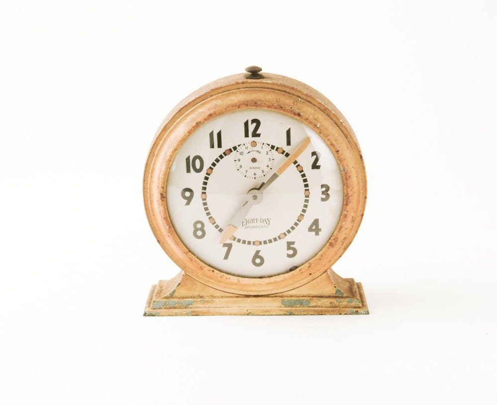 Vintage Ingraham Eight Day Broadcast Alarm Clock