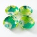 60's MOD Snack Set - Blue Green Floral Bowls & Platter with Holder