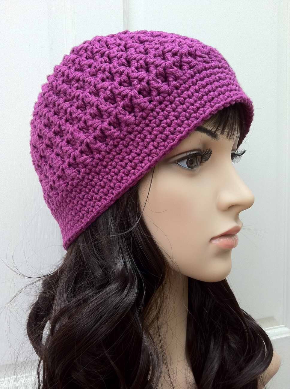 Crochet Hat Pattern - Chunky Textured Ladies Beanie Pattern No.209 Emailed2U TWO sizes