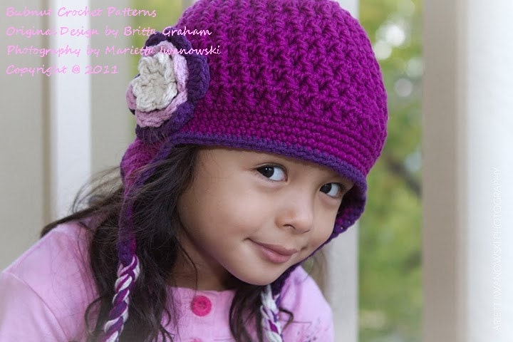 Crochet Earflap Hat - Textured Earflap Crochet Hat Pattern No.602 Unisex Emailed2U NINE Sizes from Newborn to Adult