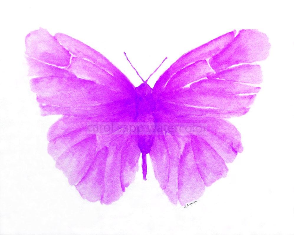 green butterfly watercolor archival print 8" x 10"