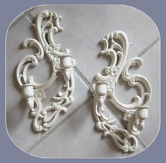 Shabby Chic Wall Candle Holders Candle Sconce by afloralaffair