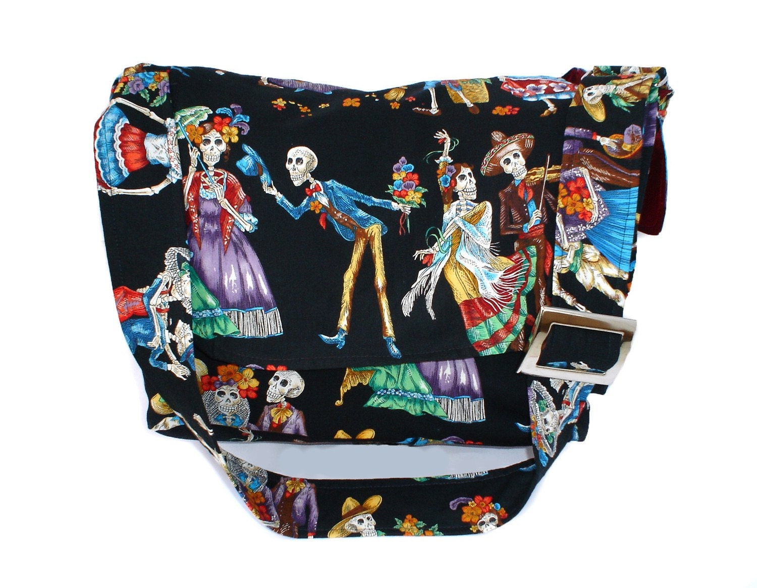 Catrinas Skulls Day Of The Dead / Mexican  Dia de los Muertos Skull Messneger Bag