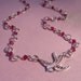 Sterling Silver Sparrow Fuchsia Swarovski Crystal Necklace