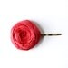 Rosette Bobby Pin Red Grapefruit Silk Flower Rosette Hair Bobby Pin 1.25 inch