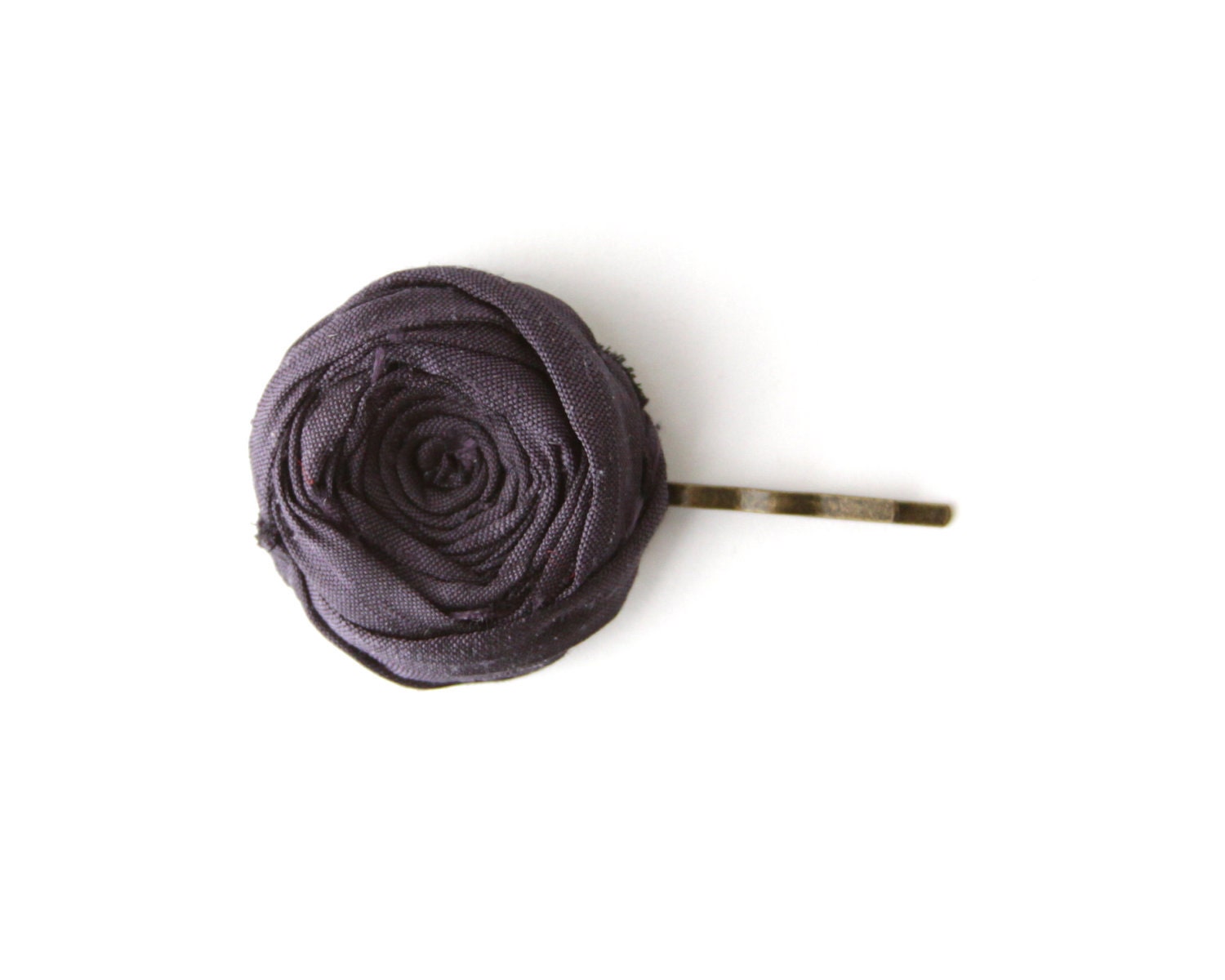 Rosette Bobby Pin Navy Blue Silk Fabric Flower Rosette Hair Bobby Pin Rustic Romance Hair Pin Romantic 1.25 inch