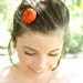 Rosette Bobby Pin Fire Orange Rosette Flower Bobby Pin Hair Pin Summer Fall Bridal Rustic Orange Bobby Pin Made to Order 1.5 inch