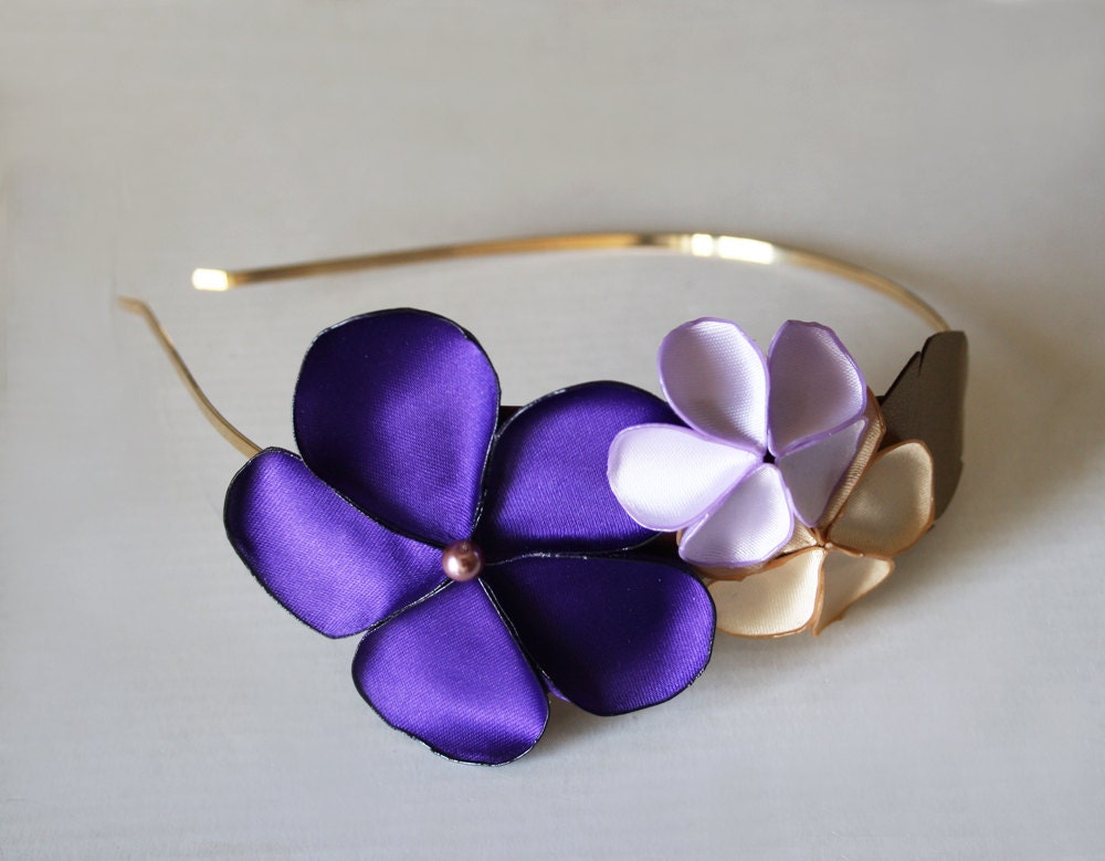 Flower Hair accessory, floral headpiece for women, statement fascinator - headband accessory, hair accesosries