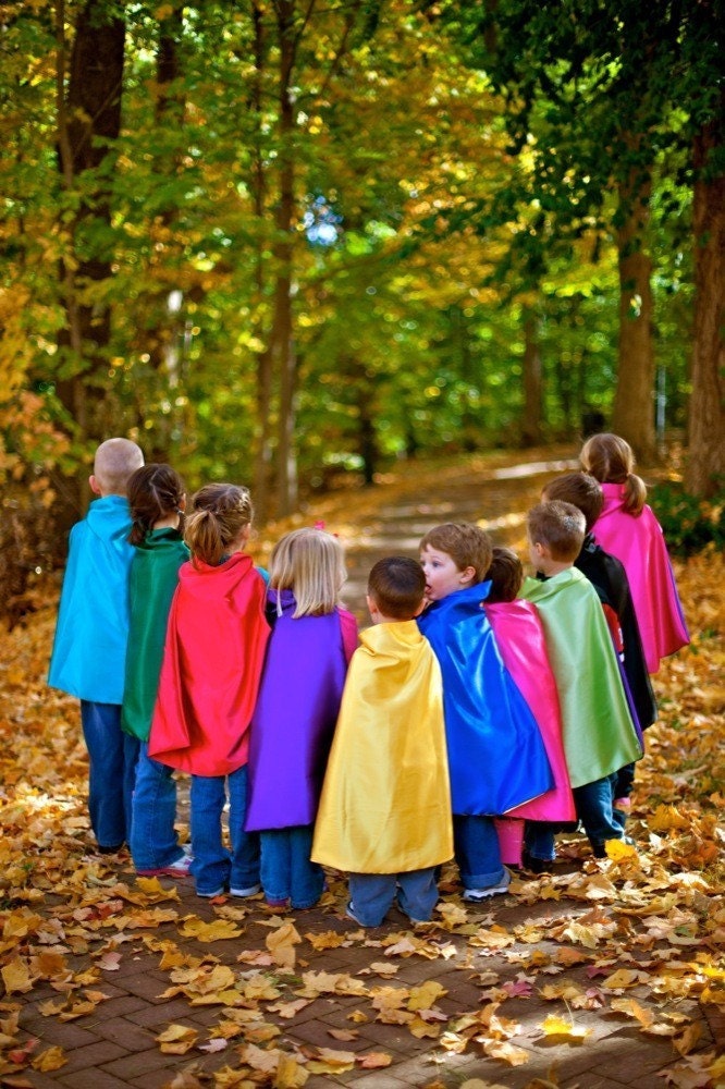 15 Blank Capes for Children's/Kids Super Hero Birthday Party Favors  - reversible, made to order for a super hero birthday