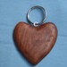 Hand Carved Handmade Mesquite Wood Heart Key Ring Wood Carving Key Fob Key Chain