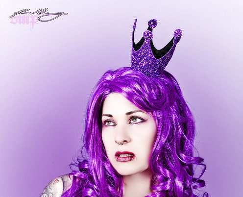 Purple Glitter Mini Burlesque Crown