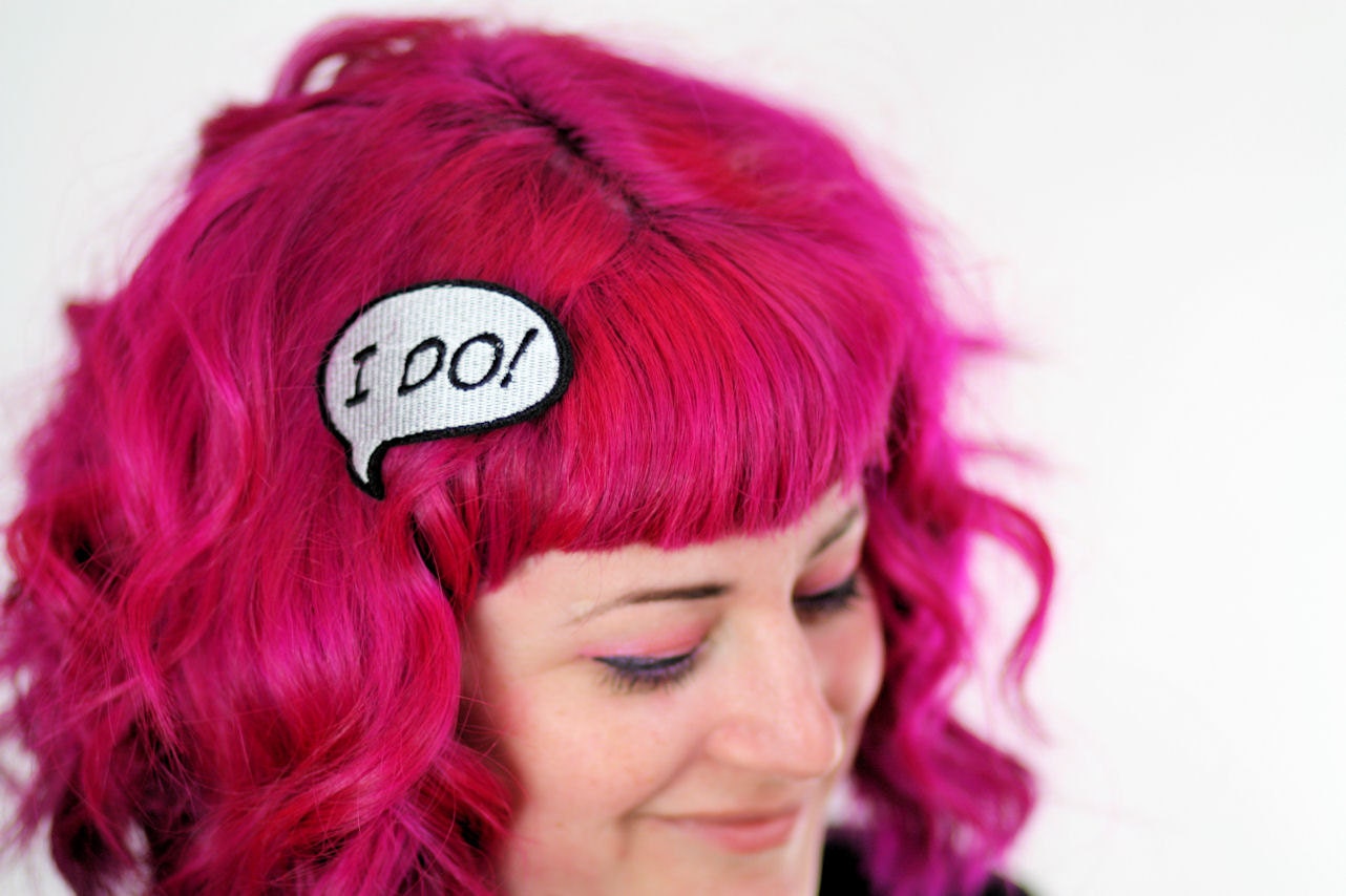 Bridal Shower Hair Clip, Hen Party, I DO hair barrette