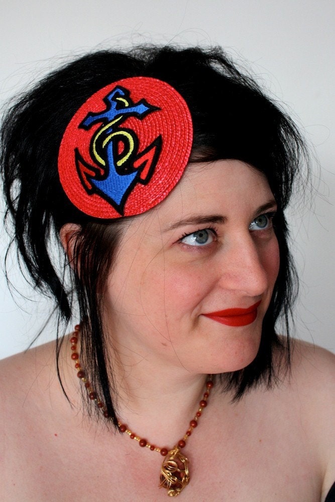 Nautical Fascinator, Rockabilly Anchor Fascinator, Retro Inspired