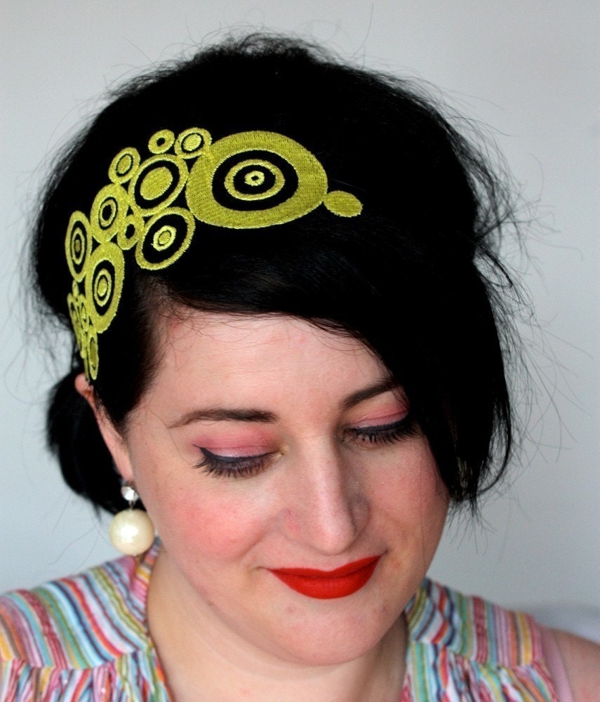 Pop Art Inspired Headband Yellow Circles