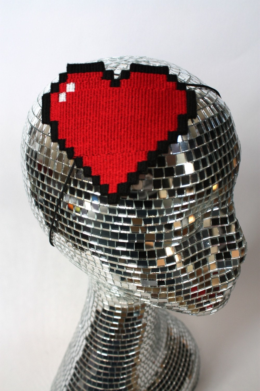 Pixelated Heart Headband, Retro Gaming Inspired