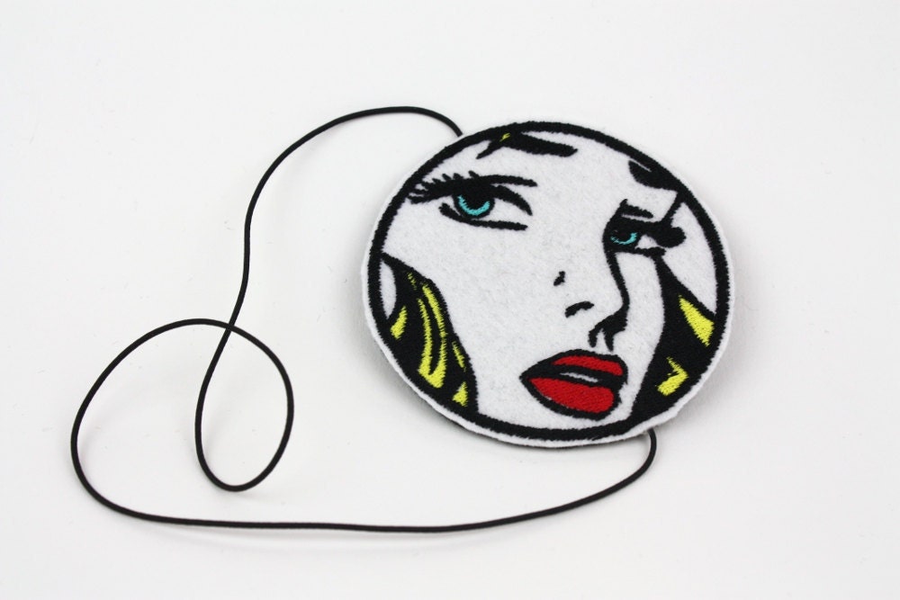 Lichtenstein Inspired Headband, Blonde, Comic Book Heroine