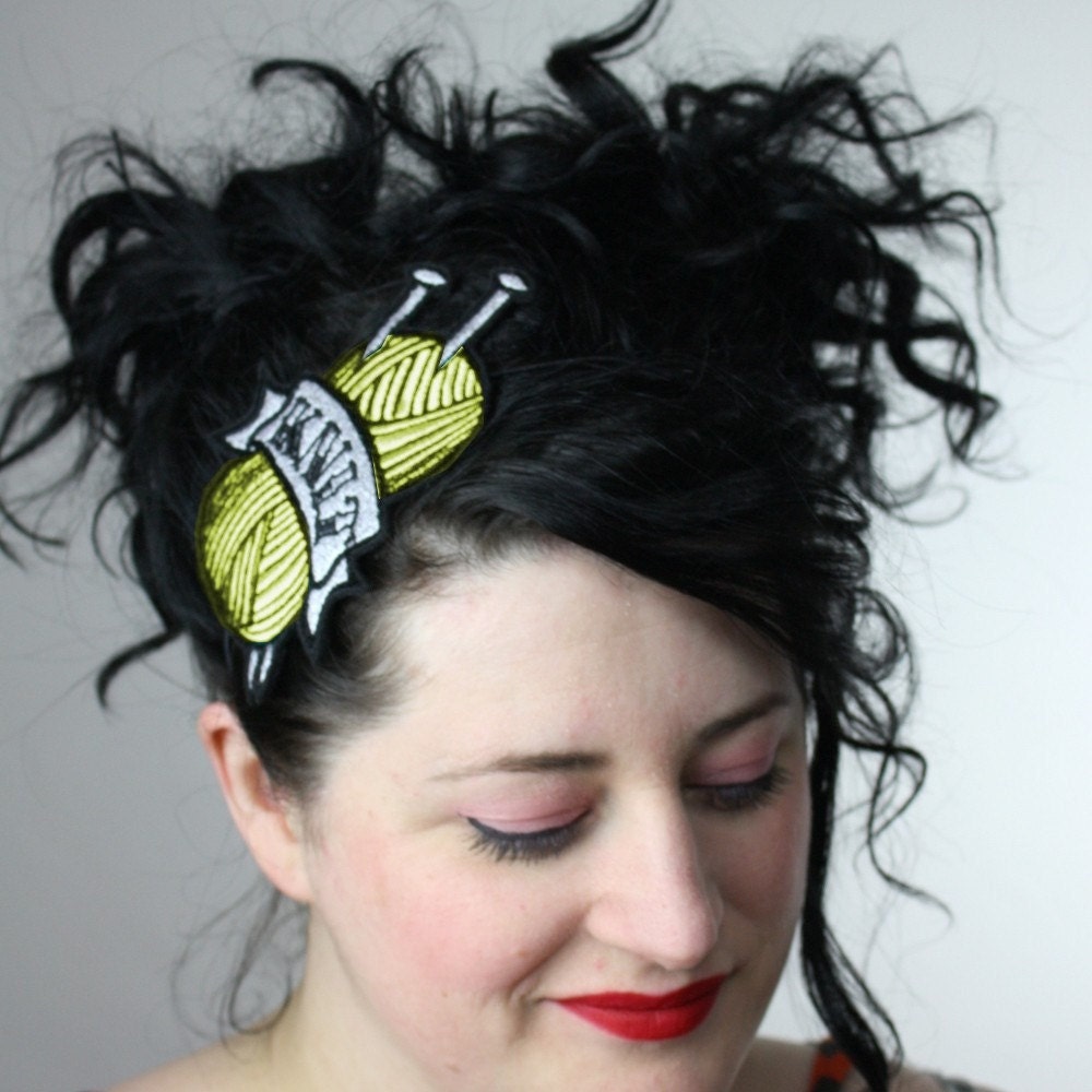 Tattoo Inspired Headband Knit in Yellow